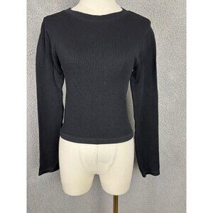 Hippie Rose Juniors' Seamless Ribbed Long Sleeve Top - Black Medium New With Tag